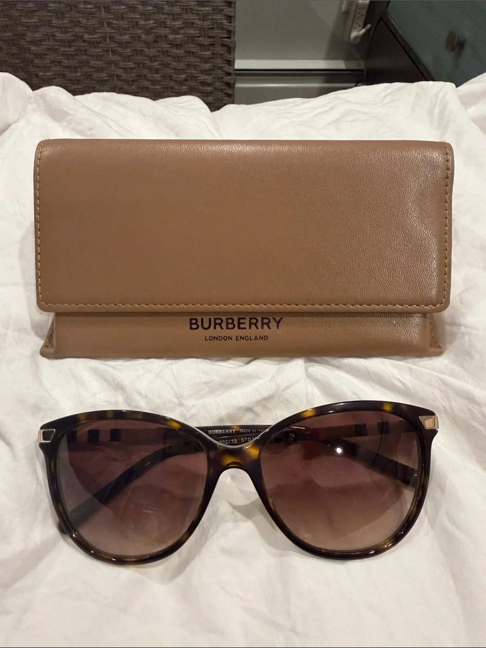 Burberry Tortoiseshell Cat-Eye Sunglasses with Case